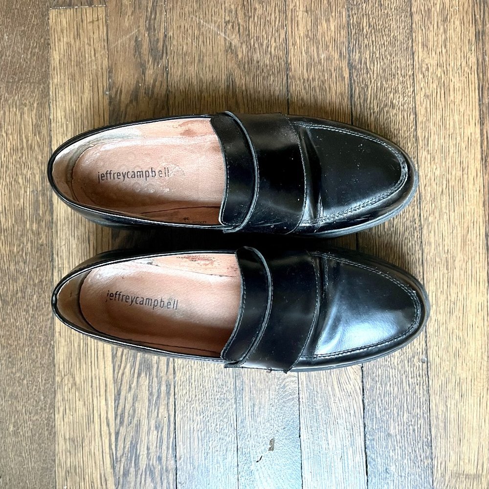 Jeffrey Campbell Black Platform Loafers